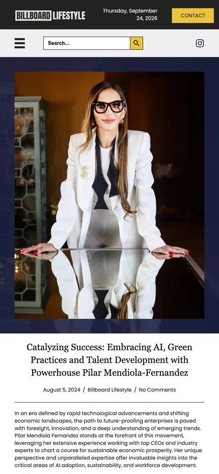 Feature page on Billboard Lifestyle