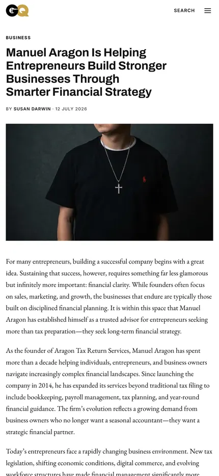 Feature page on GQ British Lifestyle