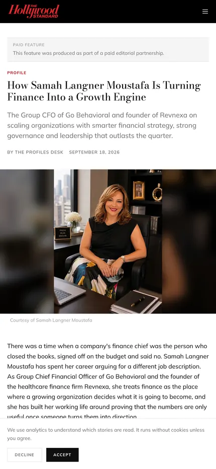 Feature page on Hollywood Standard