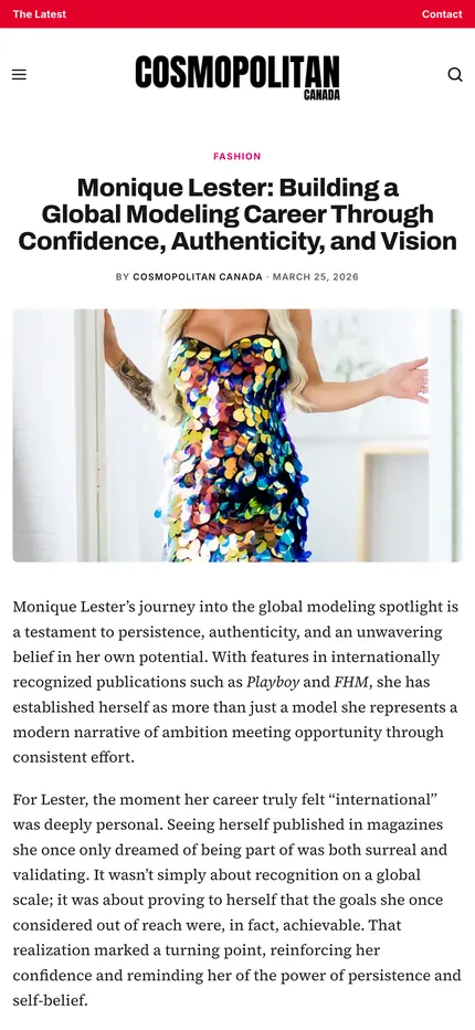 Feature page on Cosmopolitan Canada