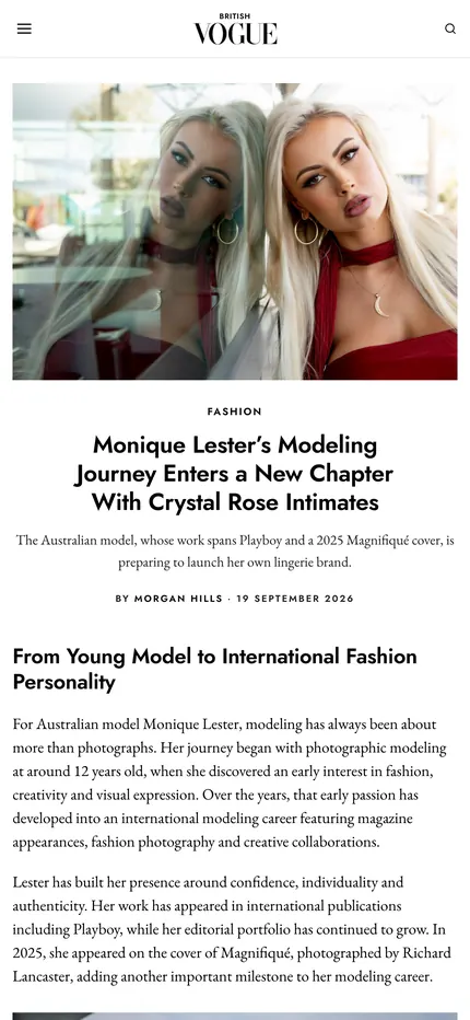 Feature page on Vogue British