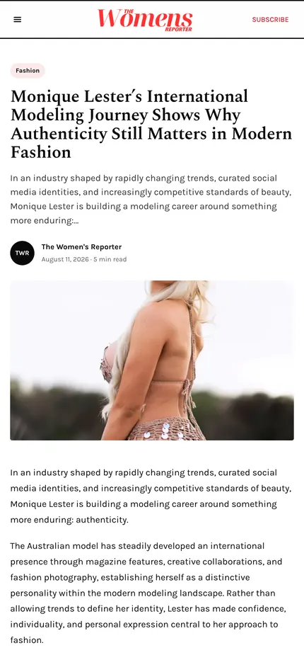 Feature page on The Women’s Reporter
