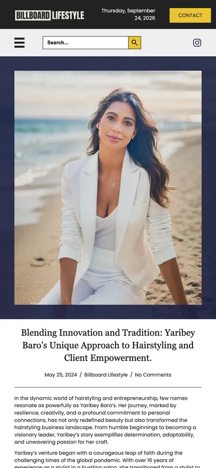 Feature page on Billboard Lifestyle