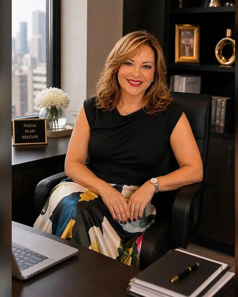 Samah Langner Moustafa, Group Chief Financial Officer of Go Behavioral and founder of Revnexa, at her desk
