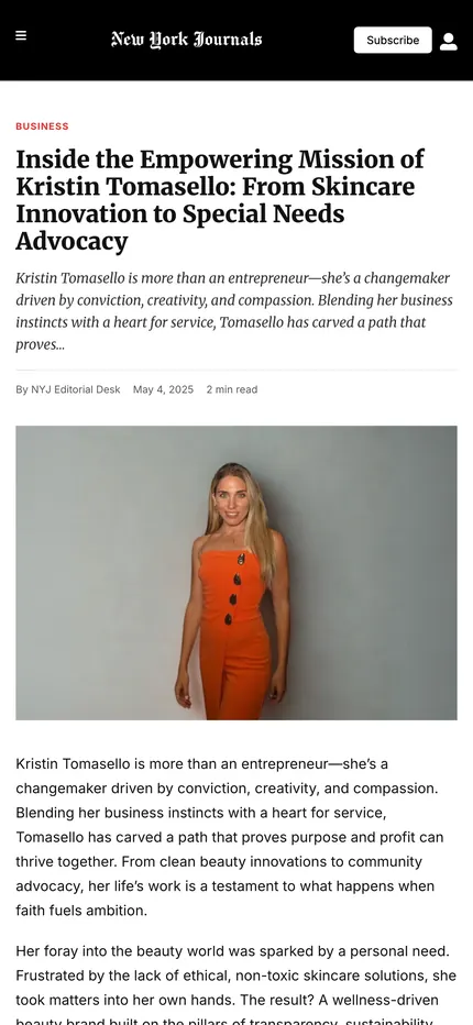 Feature page on The NY Journals